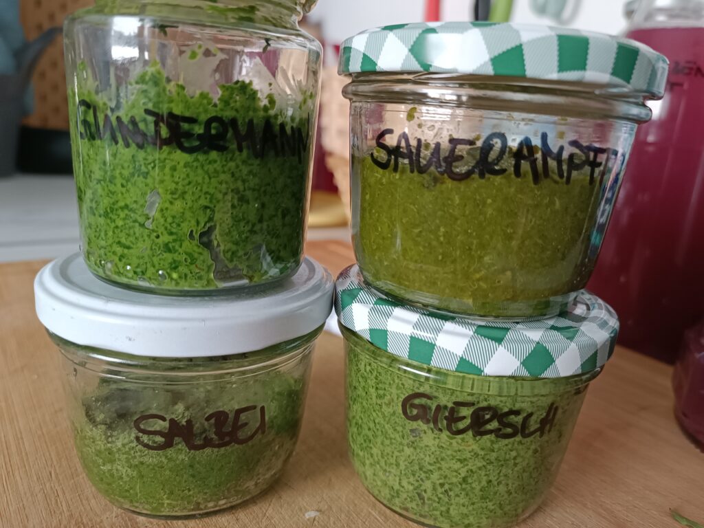 Wildpflanzen haltbar machen mit Kräuterpaste
