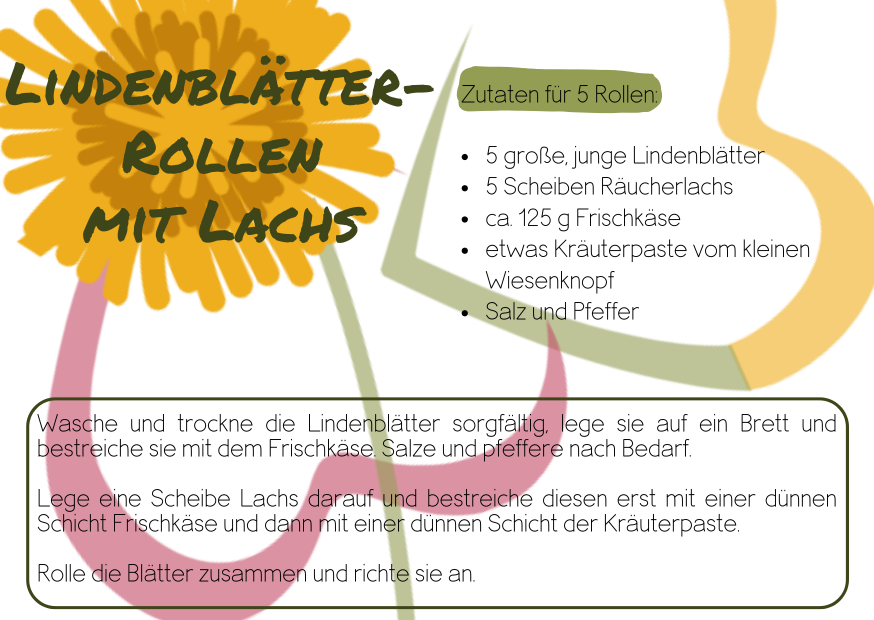 Einfaches Rezept, Lindenblätter-Rollen mit Lachs