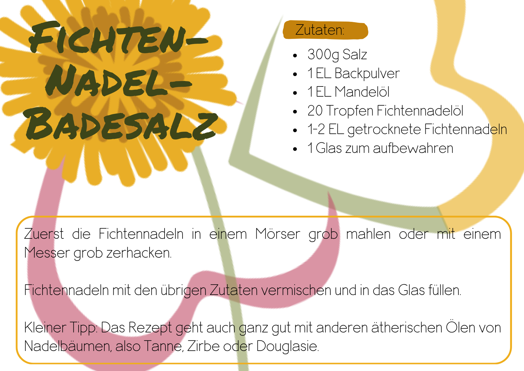 DIY-Anleitung, Fichtennadel-Badesalz selber machen