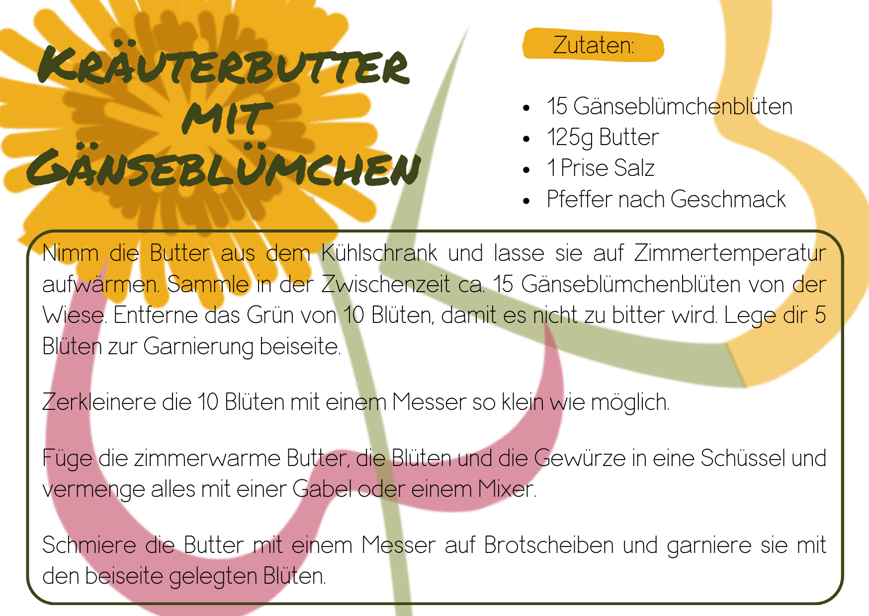 Gänseblümchen Kräuterbutter