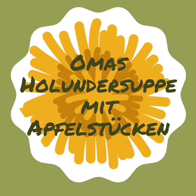 Einfaches Rezept, Omas Holundersuppe mit Apfelstücken