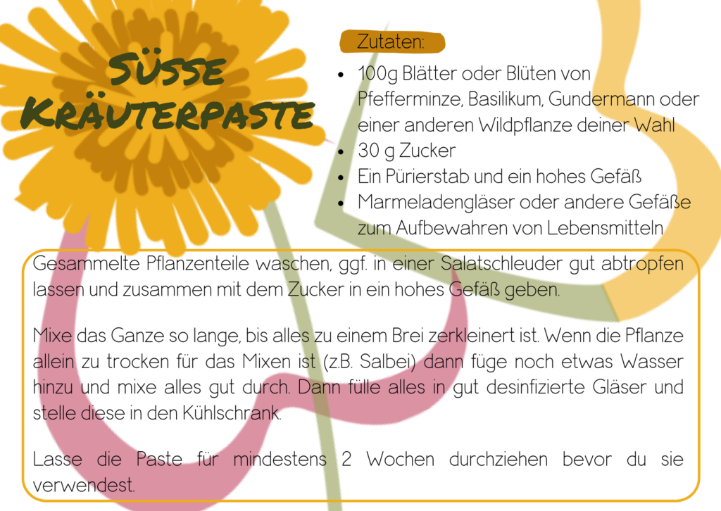 einfaches Rezept für süße Kräuterpaste, Kräuter einfach haltbar machen