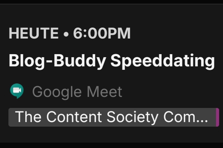 Mein Termin zum Blog-Buddy-Speed-Dating